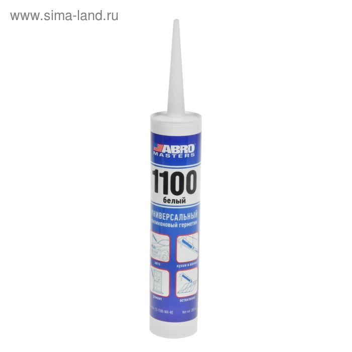 Герметик силиконовый 1100 ABRO MASTERS белый, 280 мл, SS-1100-WH Герметик силиконовый 1100 ABRO MASTERS белый, 280 мл, SS-1100-WH