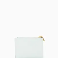 Кошелёк женский на кнопке, 12.5&times;2&times;9 см, однотонный, комбинированный, светло-голубой