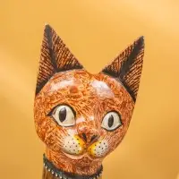 Сувенир «Кошка», 60×14×6 см, дерево, коричневый, МИКС