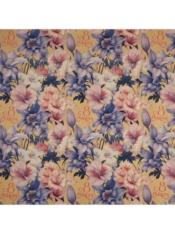 Бумага упаковочная крафт &laquo;8 марта&raquo;, 50&times;70 см