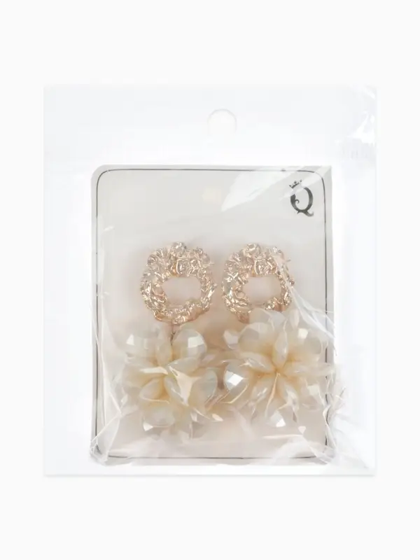Серьги ассорти &laquo;Воздушность&raquo;, цвет молочный в золоте
