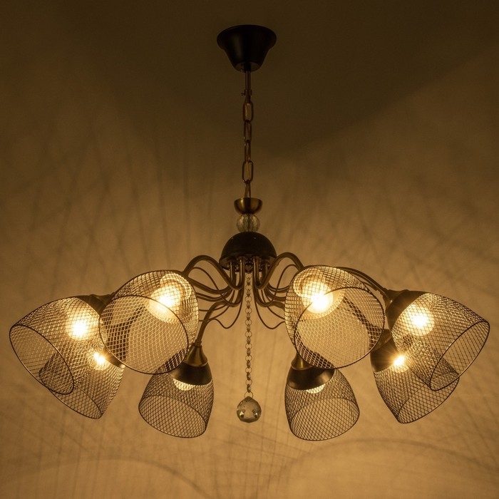 Люстра Люстра "Рикардо" 8хЕ27 40Вт черный 71х71х38-65см BayerLux