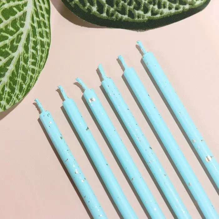 Свечи для торта &laquo;Исполнение желаний&raquo;, 15 см, 6 шт., голубой цвет