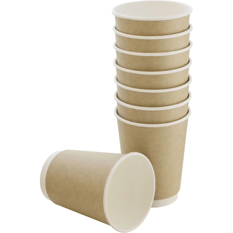 Стакан одноразовый бум двухслойный d-90мм 400мл коричневый (25шт/уп)