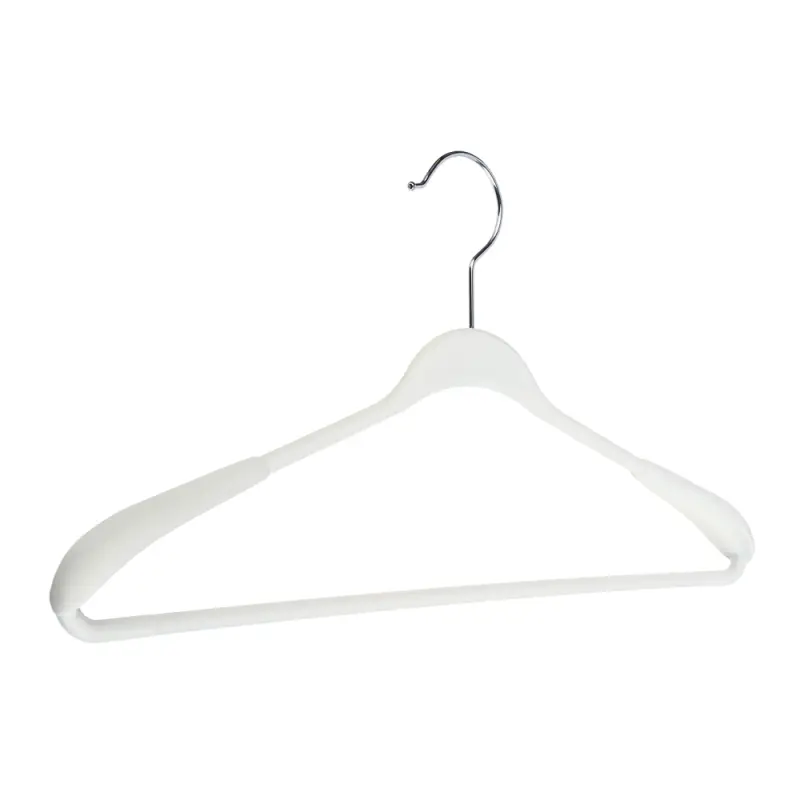 Вешалка для одежды тм VETTA, 43х21,5х3 см, пластик с покрытием софт тач, широкие плечи, цвет белый