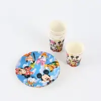 Посуда одноразовая бумажная на 10 персон: стаканы, тарелки, скатерть, Друзья