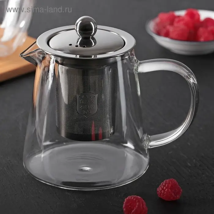 Чайник стеклянный заварочный с металлическим ситом &laquo;Эгла&raquo;, 900 мл