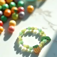 Браслет детский &laquo;Выбражулька. Ананас с листочками&raquo;, d=5 см, МИКС