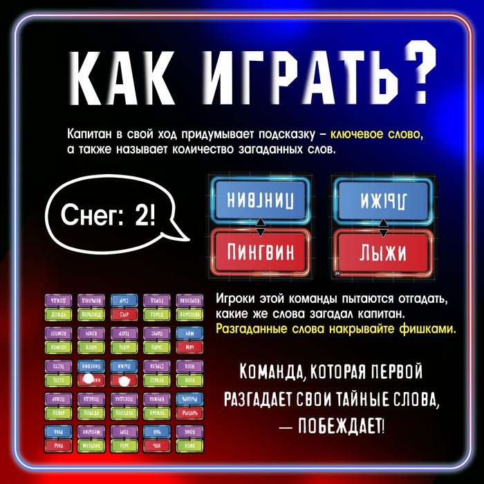 Настольная игра «Тайные слова», от 4 игроков, 6+ Настольная игра «Тайные слова», от 4 игроков, 6+