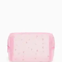Косметичка дор Сердца, сетка 18*7,5*10, отд на молнии, розовый Косметичка дор Сердца, сетка 18*7,5*10, отд на молнии, розовый