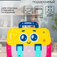 Пакет подарочный, с zip-lock застежкой &laquo;Портфель&raquo;, фигурный, 20&times;19+3 см