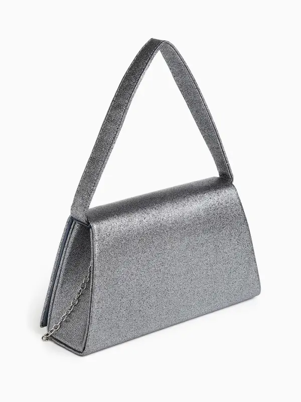 Сумка-клатч женская вечерняя на магните, серая