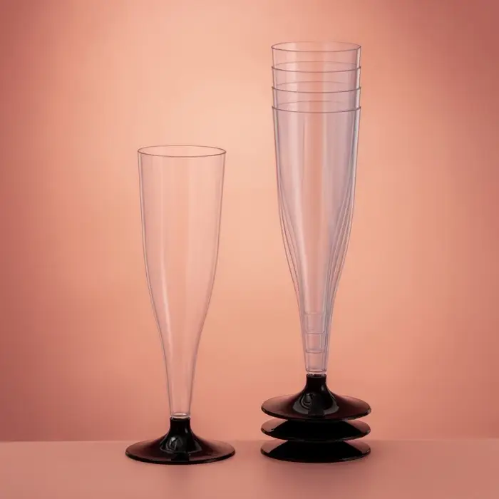 Бокал одноразовый для шампанского «Флютэ», 100 мл, пластик, МИКС