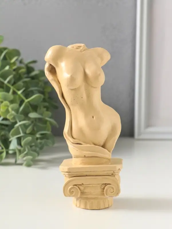 Фигура гипс &laquo;Бюст на пьедестале&raquo;, 15&times;6 см, слоновая кость