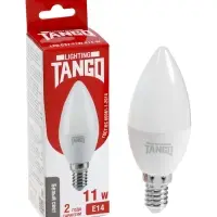 Лампа светодиодная TANGO, С37, 11 Вт, E14, 1045 Лм, 4000K, IP20, свечение нейтральное белое, матовое