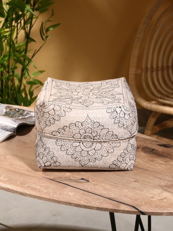 Корзинка плетеная "Бонтанг" бамбук 30х30х18,5 см, светлая