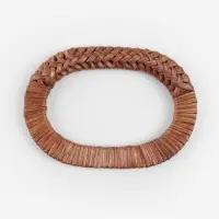 Ручки для сумок деревянные, плетёные, d=9.8&times;5.9 / 13.5&times;9.5 см, 2 шт., коричневые