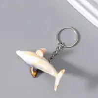 Брелок пластик "Дельфин" под песочный мрамор 7,4х2,8х2 см