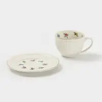Чайная пара "Цветы" блюдце 15,5х2 см, чашка 12х9х7 см