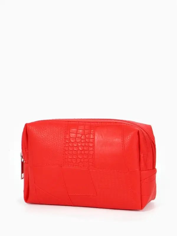 Косметичка дор Одноцвет, 16*5*10, отдел на молнии, красный
