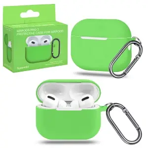 Чехол для AirPods Pro 2 с карабином №20 Spearmint (только для версии Lightning)