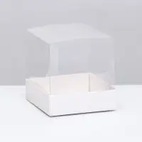 Коробка для пирожных, белый, 10&times;10&times;10 см