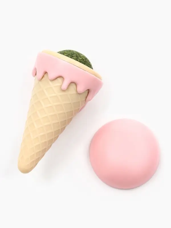 Игрушка для кошек из кошачьей мяты &laquo;Мороженое&raquo;, 5&times;4 с, на основании, розовая