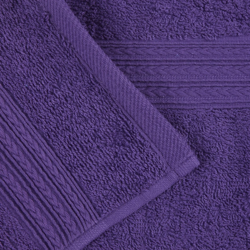 Набор полотенец махровых Luscan/бордюр 400г/м2, 40х70 фиолет, 10шт/уп