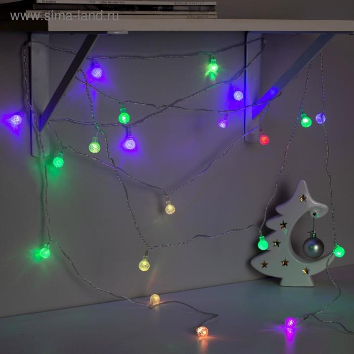 Гирлянда «Нить» 5 м с насадками «Мини фонарик», IP20, прозрачная нить, 20 LED, свечение мульти (RG/RB), мигание, 220 В Гирлянда «Нить» 5 м с насадками «Мини фонарик», IP20, прозрачная нить, 20 LED, свечение мульти (RG/RB), мигание, 220 В