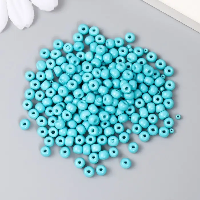 Бисер стекло 6/0 "Тёмно-бирюзовый" 15 гр