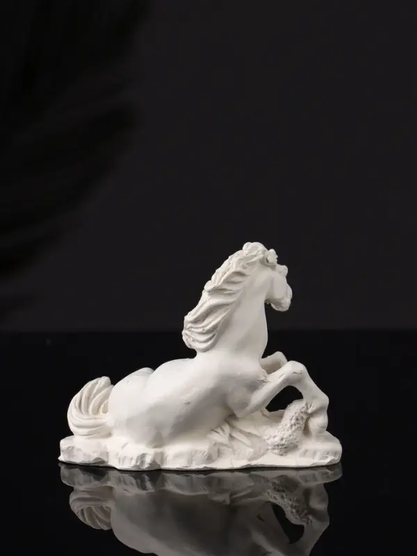 Фигура Фигура "Лошадь лежит" 8х6х3 см, натуральный, гипс