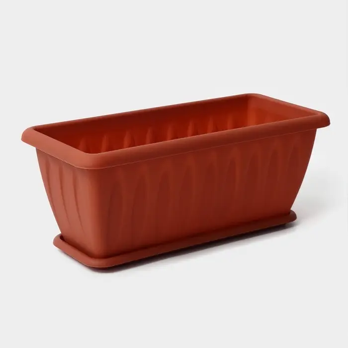 Ящик балконный для цветов &laquo;Фелиция&raquo;, 7 л, 40&times;18&times;16 см, пластиковый, цвет терракотовый