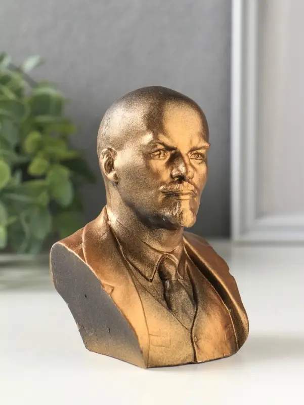Бюст &laquo;Ленин В.И.&raquo;, фигурка гипс, под латунь, 13&times;8&times;8 см