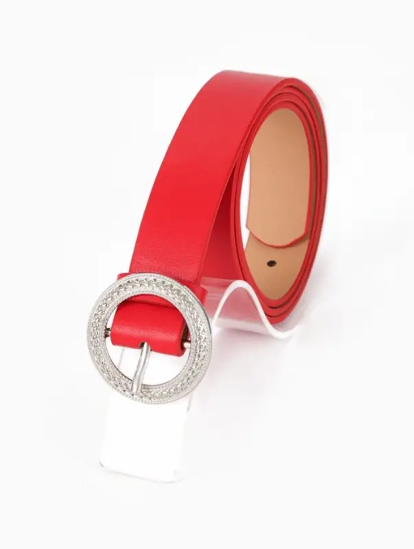Ремень женский, 1 прокол, 3.5&times;110 см, без винта, красный