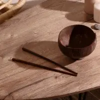 Тарелка с палочками из кокоса "Трапеза" 15х15х10 см