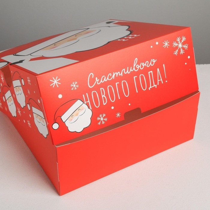 Коробка подарочная новогодняя складная «Дед Мороз», 25 х 25 х 10 см, Новый год Коробка подарочная новогодняя складная «Дед Мороз», 25 х 25 х 10 см, Новый год