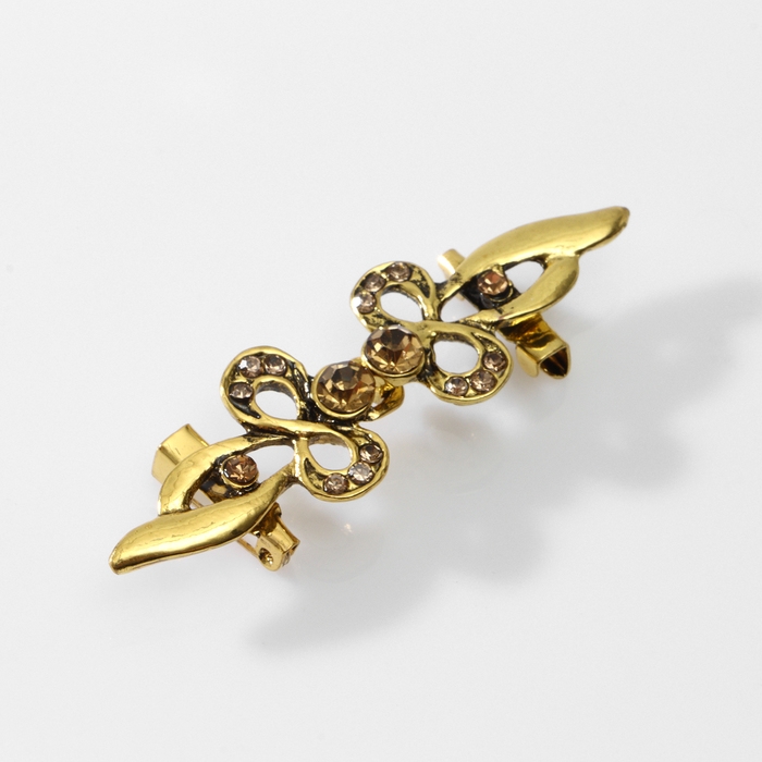 Зажим для кардигана «Бант», цвет золотой в чернёном золоте Зажим для кардигана «Бант», цвет золотой в чернёном золоте