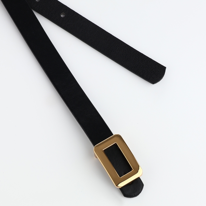 Ремень женский, ширина 1,6 см, пряжка металл, цвет чёрный