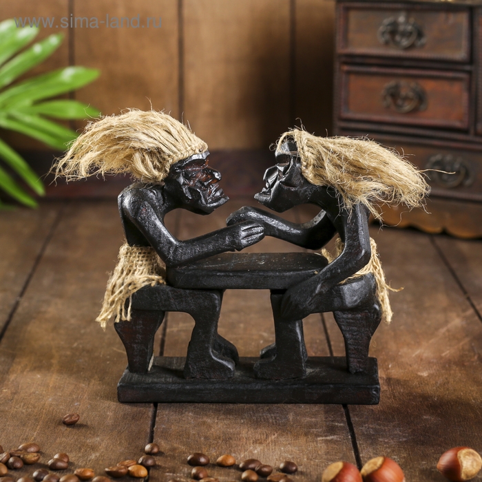 Сувенир «Аборигены и армреслинг», 18×16×9 см, дерево Сувенир «Аборигены и армреслинг», 18×16×9 см, дерево