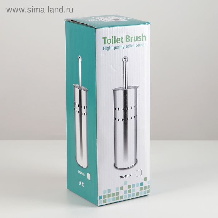 Ёршик для унитаза с подставкой, 9,5&times;9,5&times;37 см, цвет хром