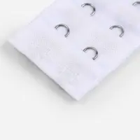 Застёжка для бюстгальтера, удлинитель, 3 ряда 2 крючка, 3.2×5 см, белая