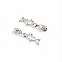 Бегунок для металлической молнии, №3, &laquo;Акула&raquo;, 10 шт., цвет никель