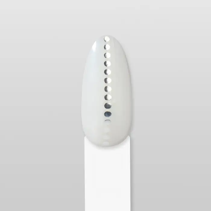 Наклейки для ногтей «Бусинка», металлизированные, цвет серебристый