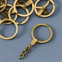 Основа для брелока кольцо, металл, с плоским креплением, под латунь, 3&times;6 см