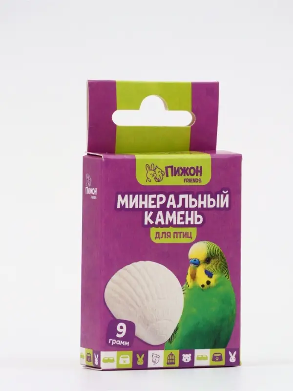 Минеральный камень &laquo;Пижон&raquo; для птиц, ракушка, 9 г