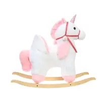 Качалка "Единорог", со спинкой, цвет белый