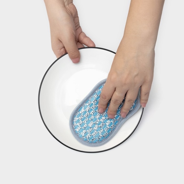 Губка для посуды Доляна, 15×9×1,5 см, цвет МИКС Губка для посуды Доляна, 15×9×1,5 см, цвет МИКС