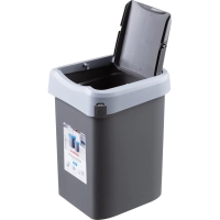 Контейнер для мусора пласт 10л прям сер с крыш-маят 196х570х480мм_434214711