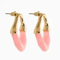 Серьги акрил "Столоктиты", цвет розовый в золоте