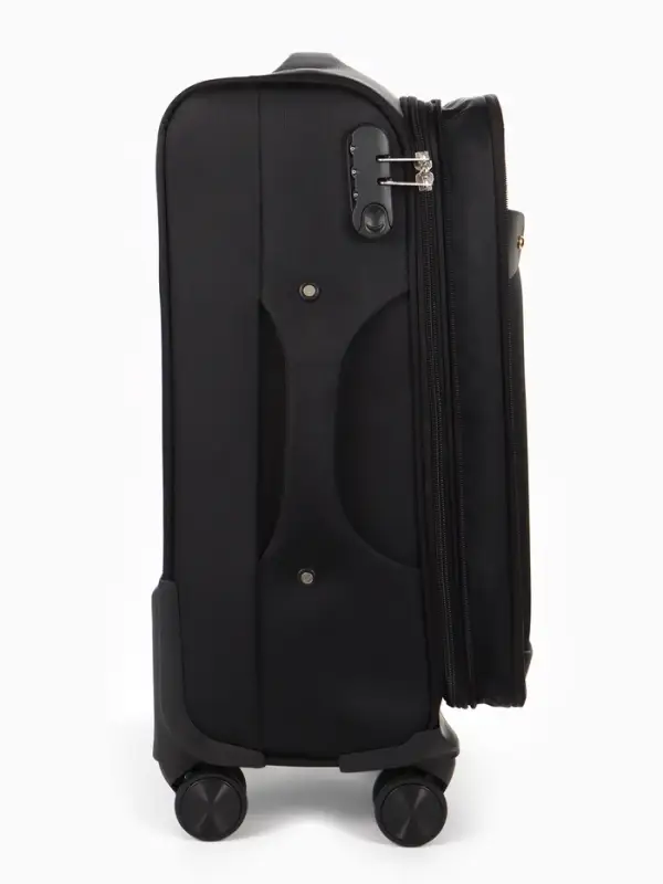 Чемодан на колёсах TEXTURA, кодовый замок, текстильный, с увеличением, 36&times;25&times;58 см, 20", чёрный